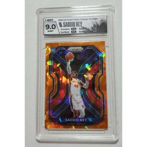 2020-21 Prizm Saddiq Bey Orange Cracked Ice Rookie RC #284 HGA 9 Mint Pistons